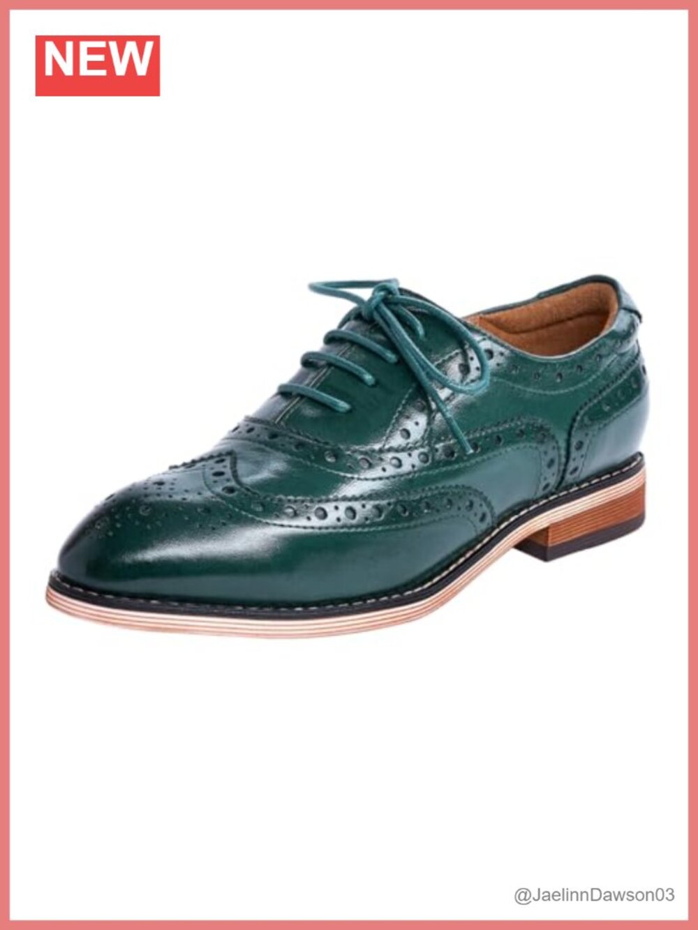 Women's Leather Oxford Brogue Wingtip Shoes Lace-up Perforated